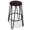 Buy Hairpin Bar Stool 66cm - Dark wood and metal Light grey 59501 - prices